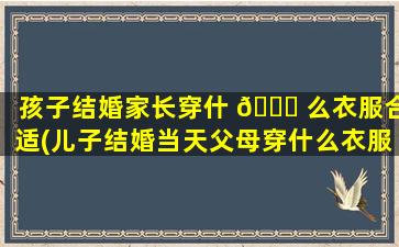 孩子结婚家长穿什 🐒 么衣服合适(儿子结婚当天父母穿什么衣服)